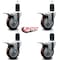 Service Caster 4'' Maroon Poly Swivel 1-5/8'' Expanding Stem Caster Set Total Lock Brake, 4PK SCC-EXTTL20S414-PPUB-MRN-158-4 - alternate 4
